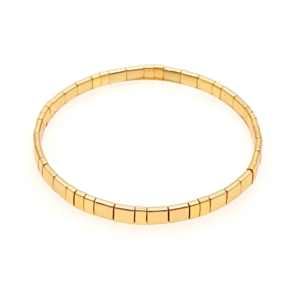 Miyuki Gold Tila Bead Bracelet